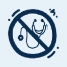 Icon of stethoscope with line through it